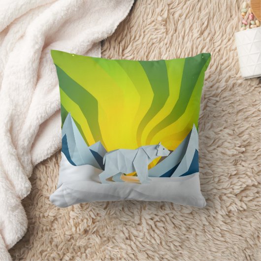 Polar Bear Origami look Holiday fun クッション (ブランケット)