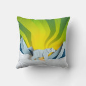 Polar Bear Origami look Holiday fun クッション (裏面)