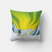 Polar Bear Origami look Holiday fun クッション (正面)