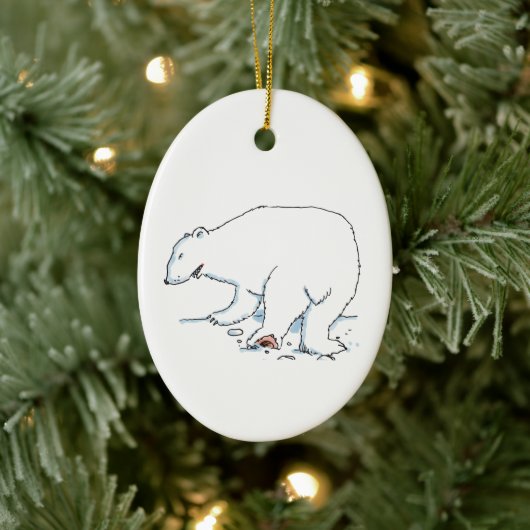 Polar Bear oval ceramic ornament セラミックオーナメント (ツリー)