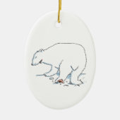 Polar Bear oval ceramic ornament セラミックオーナメント (正面)