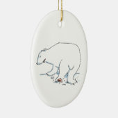 Polar Bear oval ceramic ornament 2 sided セラミックオーナメント (右)