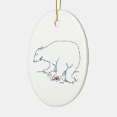 Polar Bear oval ceramic ornament 2 sided セラミックオーナメント (左)