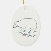 Polar Bear oval ceramic ornament 2 sided セラミックオーナメント (裏面)