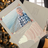 Polar Bear Owl Forest Christmas with Your Photo シーズンカード