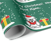 Polar bear package delivery personalized Christmas ラッピングペーパー (ロールコーナー)