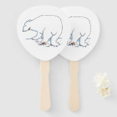 Polar Bear paddle hand fans ハンドファン (正面&裏面)
