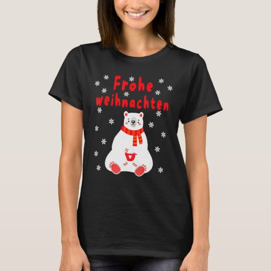Polar Bear Pajama Cute Christmas Frohe Weihnachten Tシャツ (正面)