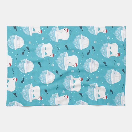 Polar Bear Party キッチンタオル (横)
