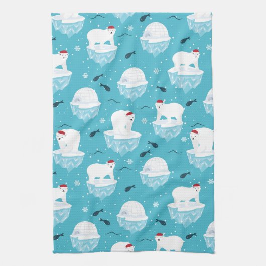 Polar Bear Party キッチンタオル (縦)