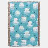 Polar Bear Party スローブランケット (正面縦)