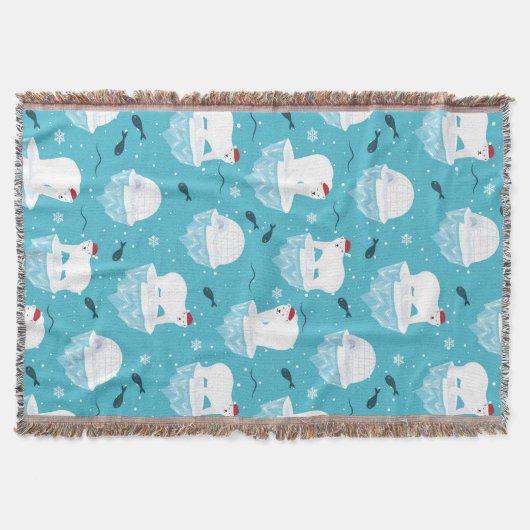 Polar Bear Party スローブランケット (正面)