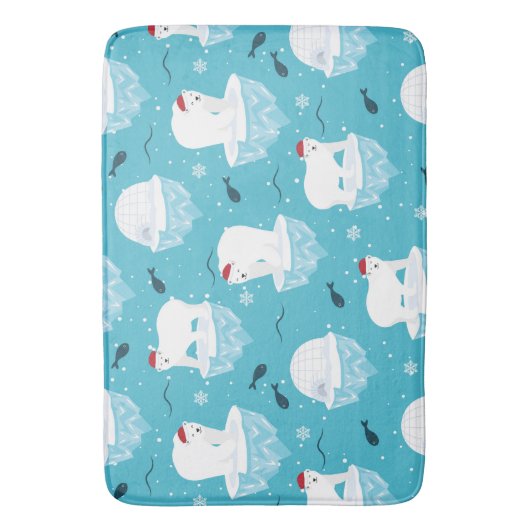 Polar Bear Party バスマット (正面縦)