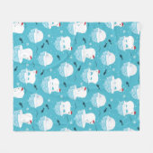 Polar Bear Party フリースブランケット (正面(横))