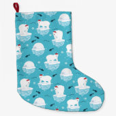 Polar Bear Party ラージクリスマスストッキング (正面)