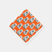 Polar Bear Pattern Design On Orange  スタンダードカクテルナプキン (角)