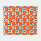Polar Bear Pattern Design On Orange フリースブランケット (正面(横))