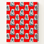 Polar Bear Pattern Design On Red ノートブック (裏面)