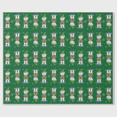 Polar Bear Pattern Green Holiday Wrapping Paper ラッピングペーパー (フラット)