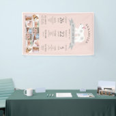 Polar Bear Pink 1st Birthday Milestoneタイムライン 横断幕 (トレードショー)