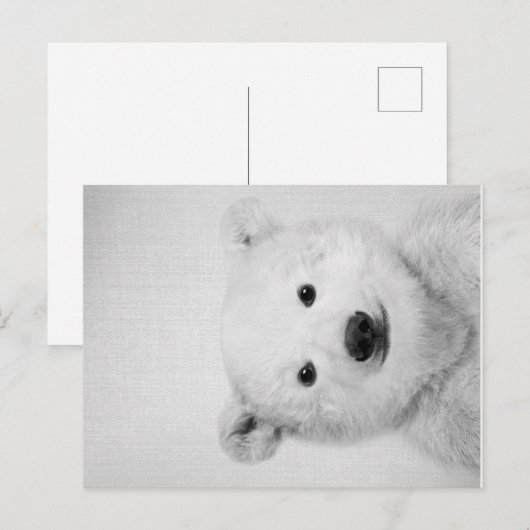 Polar-bear, Polar-bear Canvas Gift for Her  案内ポストカード (正面/裏面)