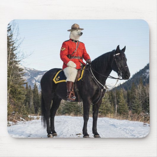 Polar Bear RCMP Corporal On Horseback マウスパッド (正面)