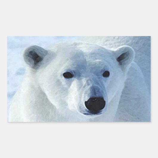 Polar Bear Rectangleステッカー 長方形シール (正面)