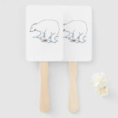 Polar Bear rectangle hand fans ハンドファン (正面&裏面)