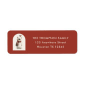 Polar Bear Robin Christmas Return Address ラベル (正面)