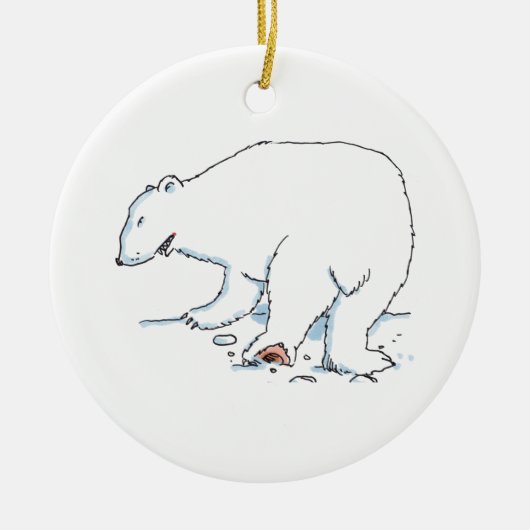 Polar Bear round ceramic ornament セラミックオーナメント (正面)