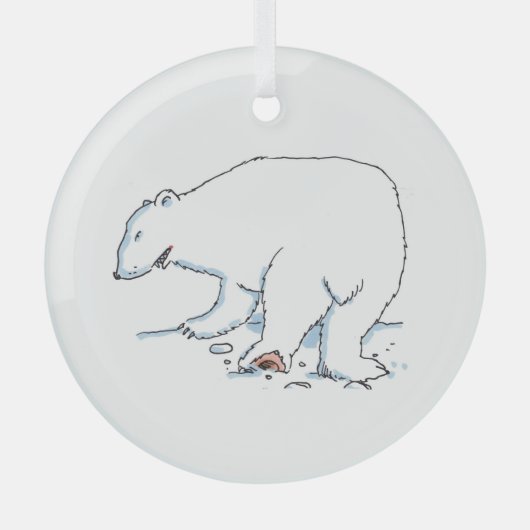 Polar Bear round glass ornament ガラスオーナメント (正面)