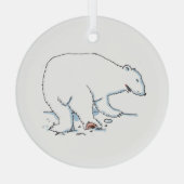 Polar Bear round glass ornament ガラスオーナメント (裏面)