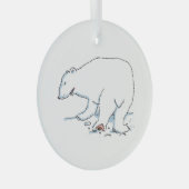 Polar Bear round glass ornament ガラスオーナメント (正面右)