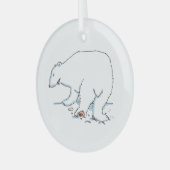 Polar Bear round glass ornament ガラスオーナメント (正面左)