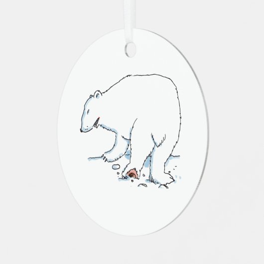 Polar Bear round metal ornament メタルオーナメント (正面左)