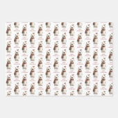 Polar Bear Santa and Reindeer Christmas ラッピングペーパーシート (正面3)