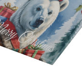 Polar Bear Santa Christmas Design カッティングボード (角)