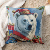 Polar Bear Santa Christmas Design クッション (ブランケット)