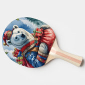 Polar Bear Santa Christmas Design 卓球ラケット (横)