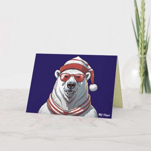 Polar Bear Santa Workshop Card カード (裏面)