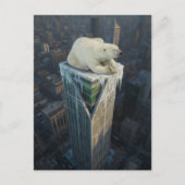 Polar Bear Skyscraper melting ice global warming ポストカード (正面)