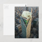 Polar Bear Skyscraper Surreal Scene ポストカード (正面/裏面)