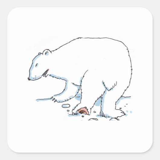 Polar Bear small square stickers sheet スクエアシール (正面)