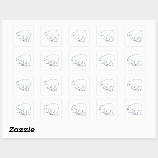 Polar Bear small square stickers sheet スクエアシール (シート)