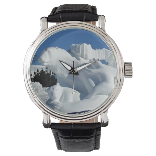 Polar Bear Snow Sculpture（カナダ、ケベック州） 腕時計 (正面)
