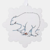 Polar Bear snowflake paper ornament オーナメントカード (正面)