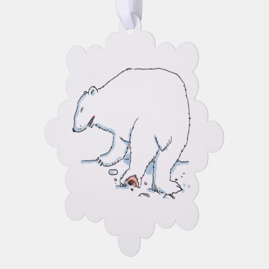 Polar Bear snowflake paper ornament オーナメントカード (左)