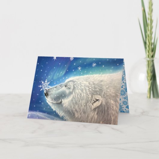 Polar Bear Snowflakes Greeting Card シーズンカード (正面)