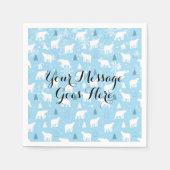 Polar Bear Snowflaksがあなたのメッセージを追加 スタンダードカクテルナプキン (正面)