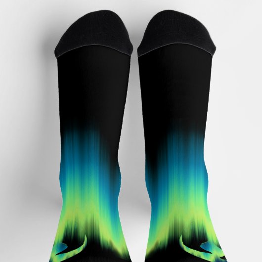 Polar Bear Socks Aurora Bears Art Socks Customize ソックス (上部)